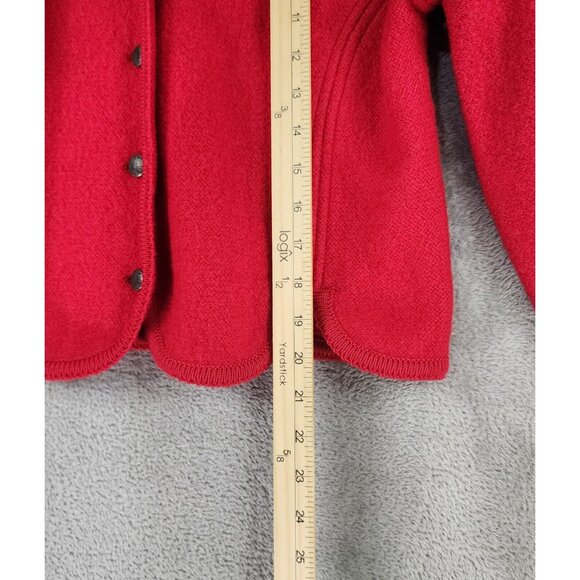 JG Hook Sweater Womens Medium Red Wool Button Up Long Sleeve Vintage Cardigan - Picture 6 of 12